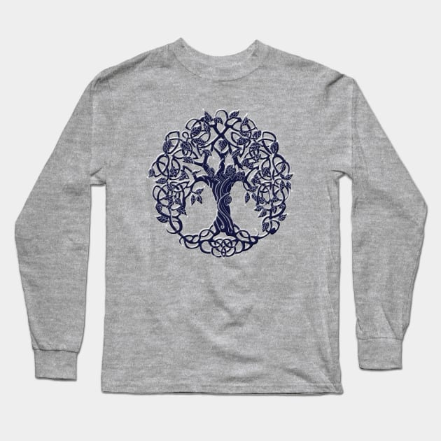 Tree of life Blue Long Sleeve T-Shirt by Astrablink7